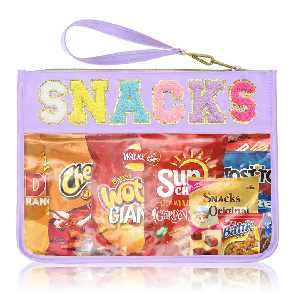 Snack Bags Clear Pouch Travel Makeup Bag Chenille Letter Bags For Zipper Pouch😹